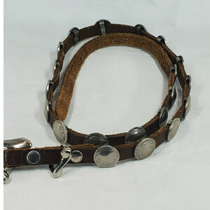 Revcor Vintage Coin Concho Belt Brown Leather 20 Buffalo Nickel 1926-1939